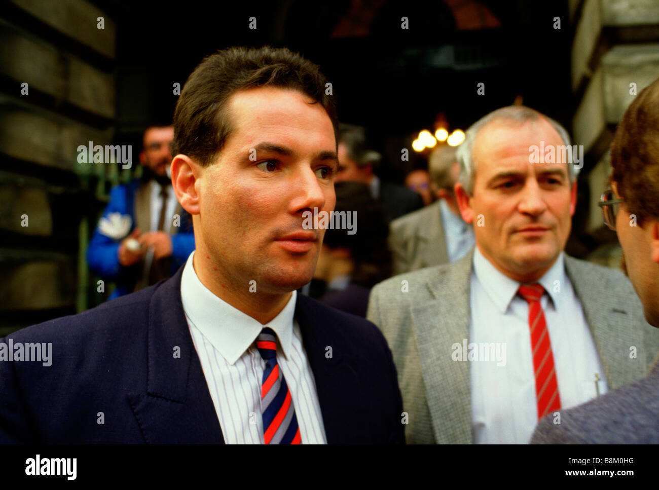 Liverpool England Militant Tendency member and deputy leader of Liverpool City Council Derek Hatton (left) Stock Photo