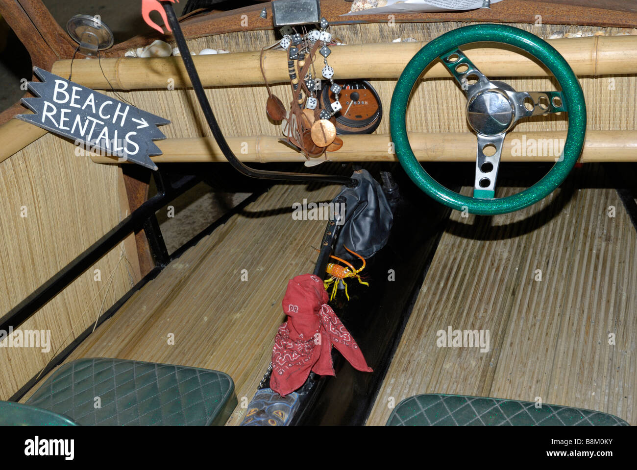 Interior of a 1972 VW Beetle converted into a beach buggy Stock Photo -  Alamy