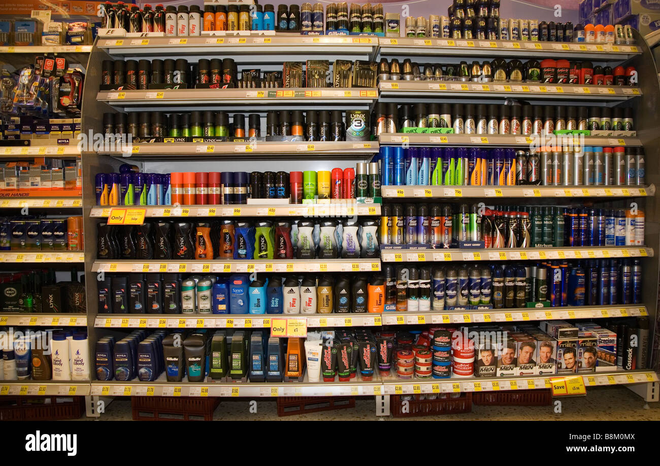 Supermarket Toiletries Display Stock Photo