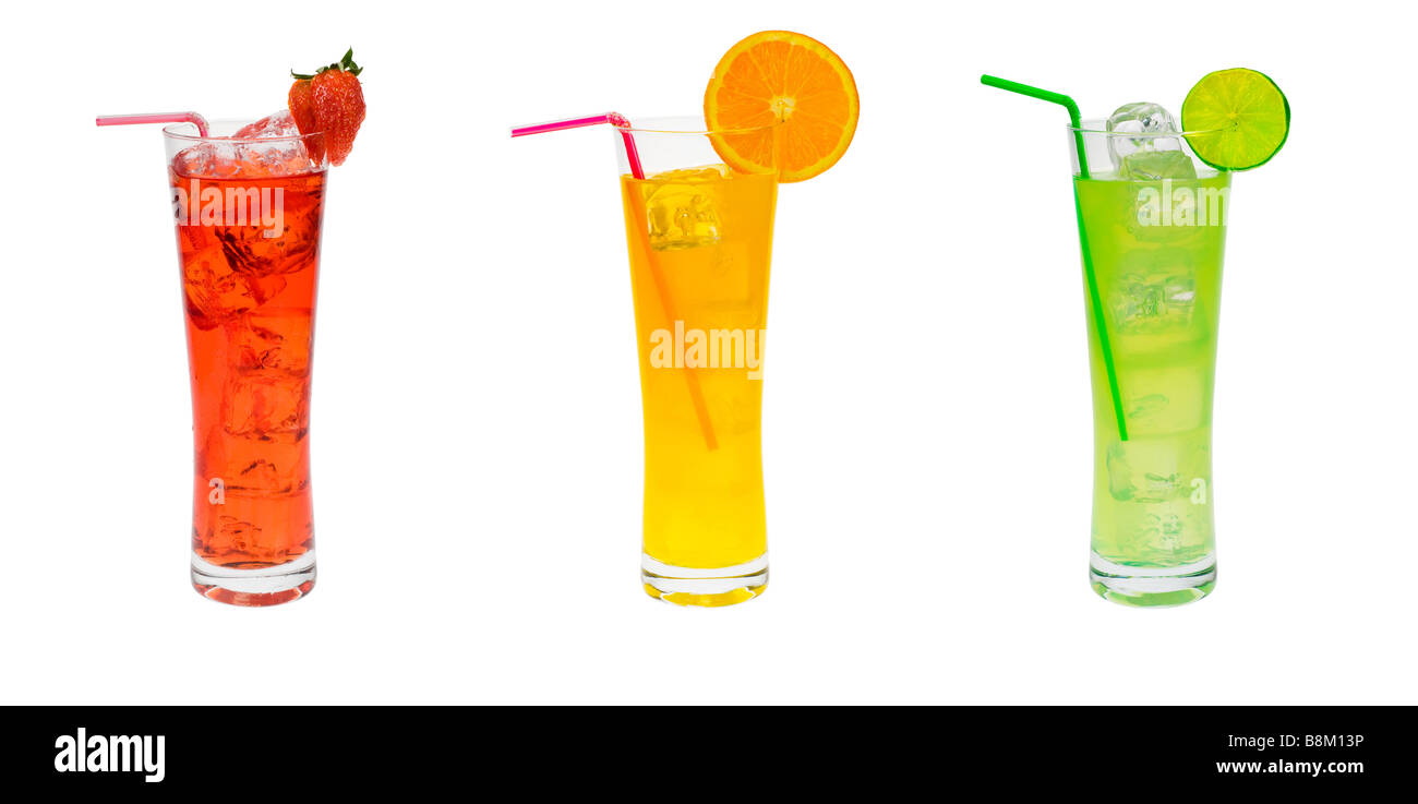 fruit cocktails isolated on a white background Stock Photo