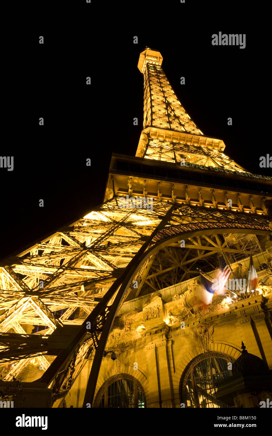 Eiffel tower at the Paris hotel and casino on the Las Vegas strip, Nevada, USA Stock Photo