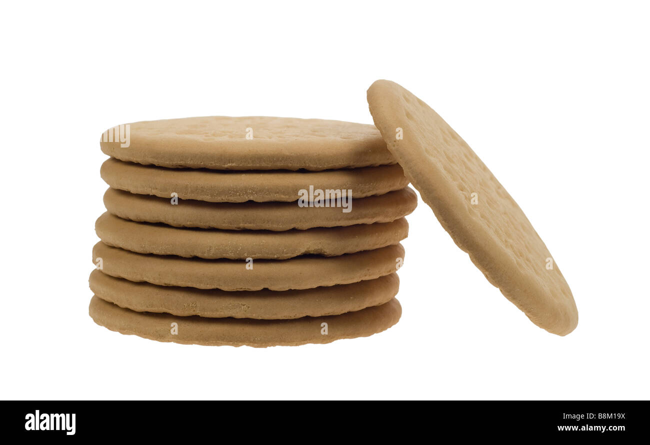 delicious tea biscuits isolated on a white background Stock Photo Alamy