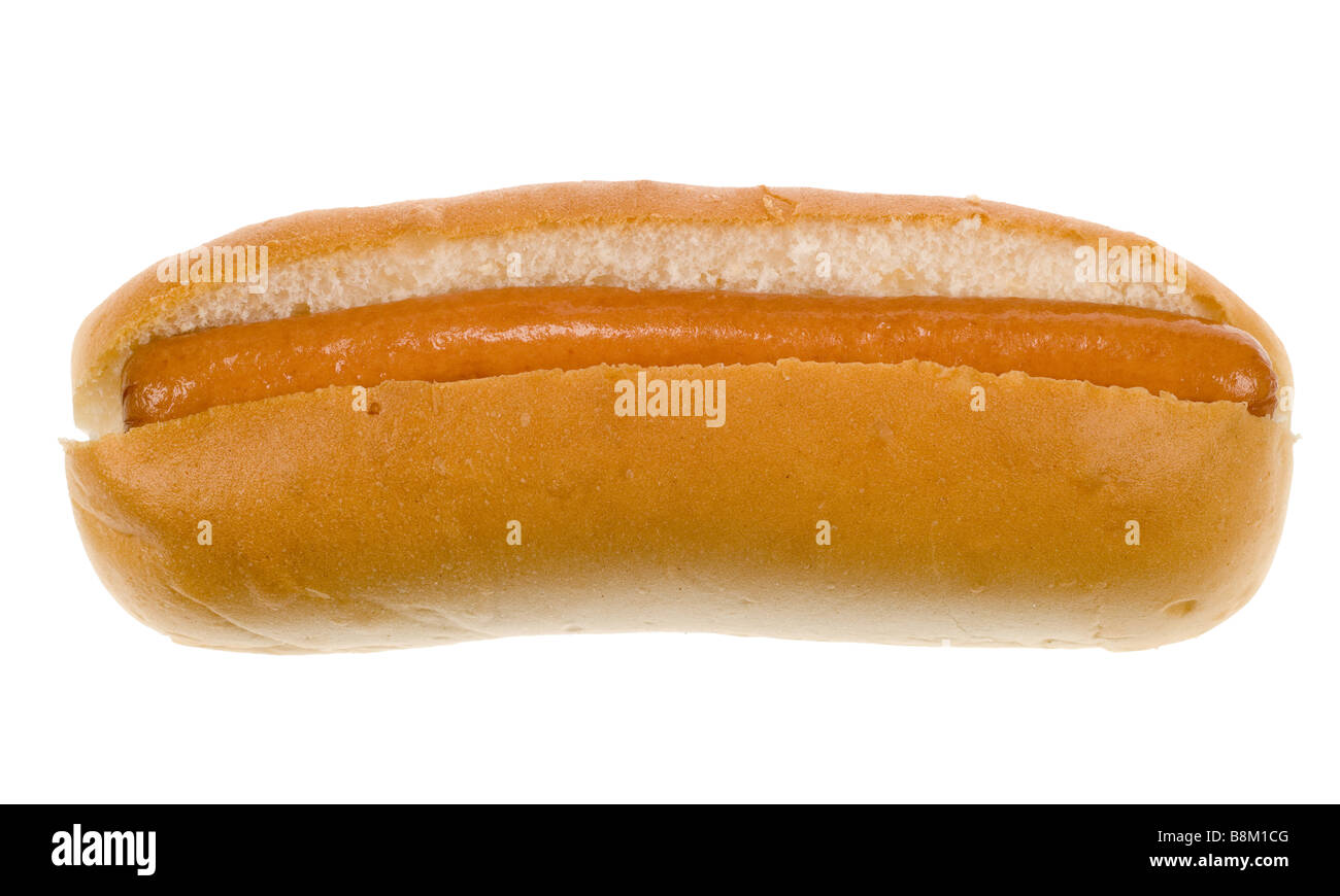 hot dog in a bun isolated on a white background Stock Photo