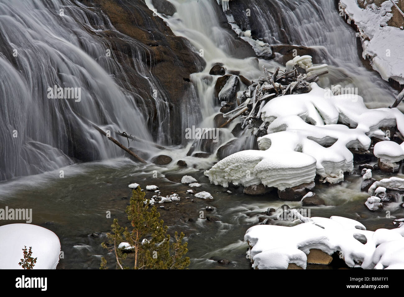 Gibbon Falls, Wyoming, USA Stock Photo