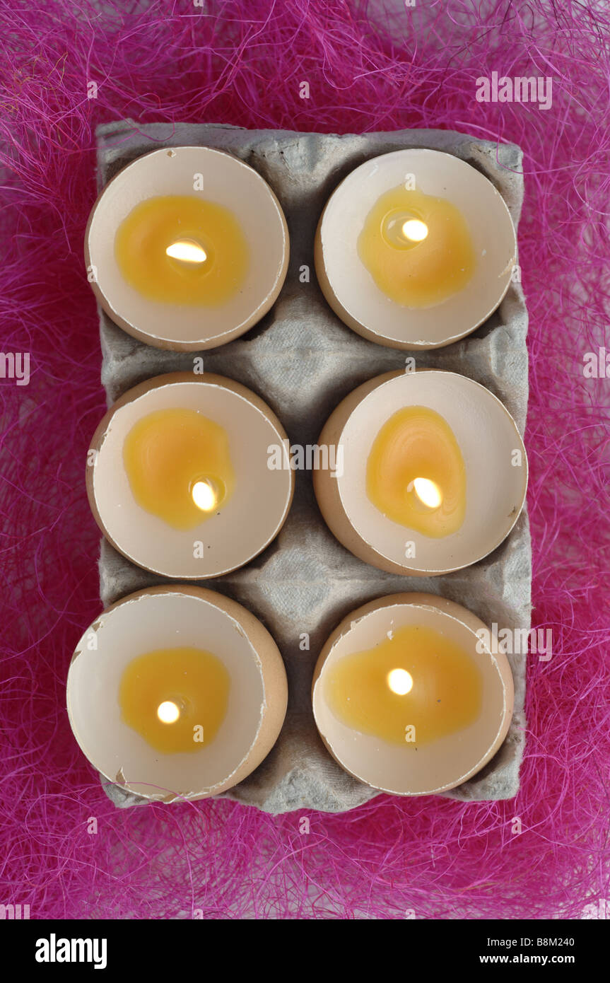 Candles in egg form Stock Photo