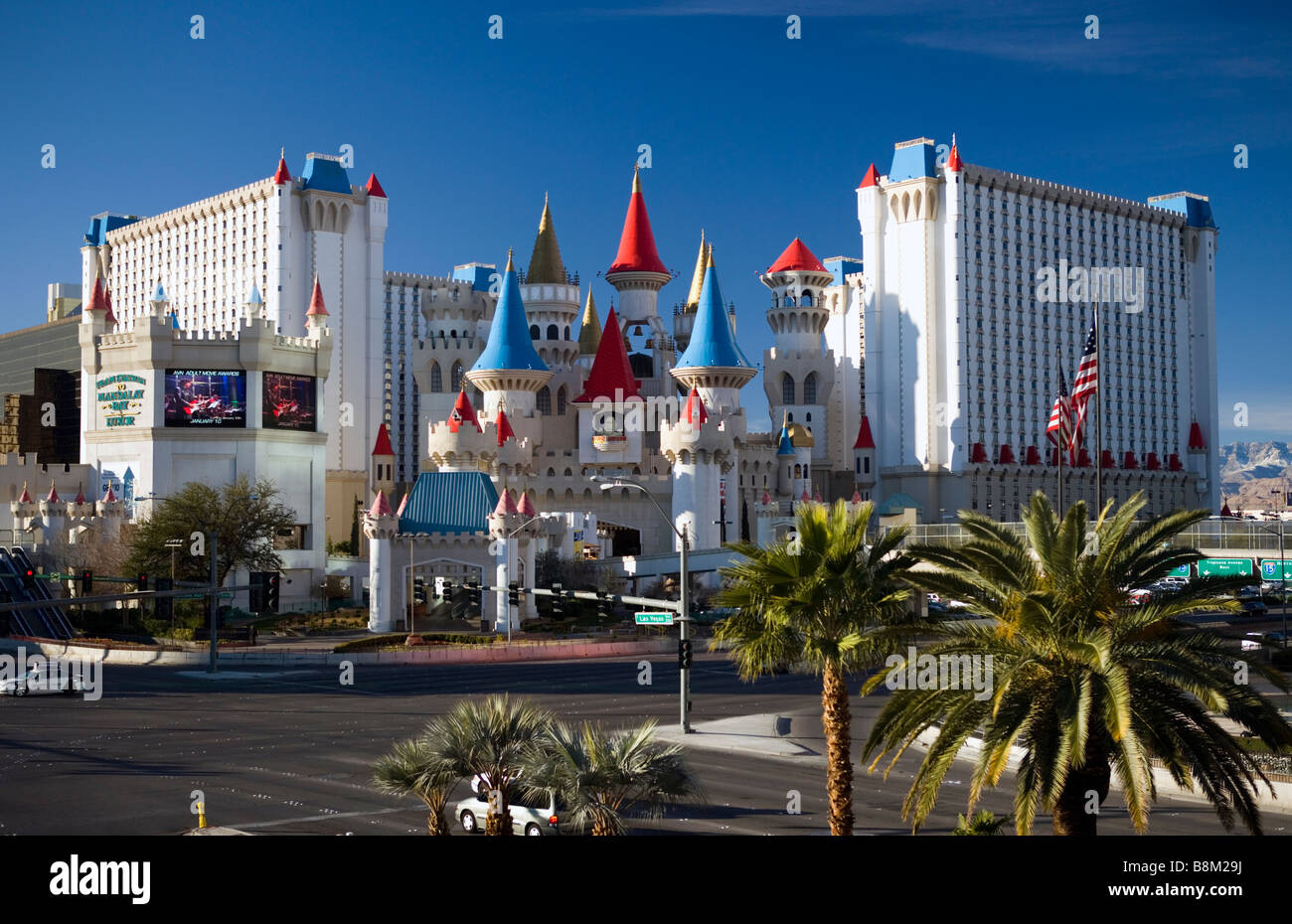 Excalibur Hotel and casino on the Las Vegas strip, Nevada, USA Stock Photo