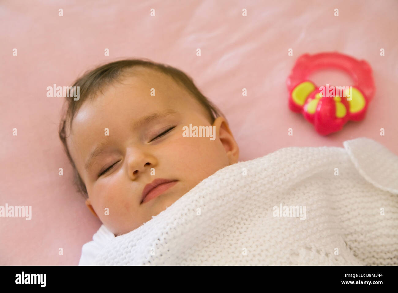 Sleeping seven months old baby Stock Photo Alamy