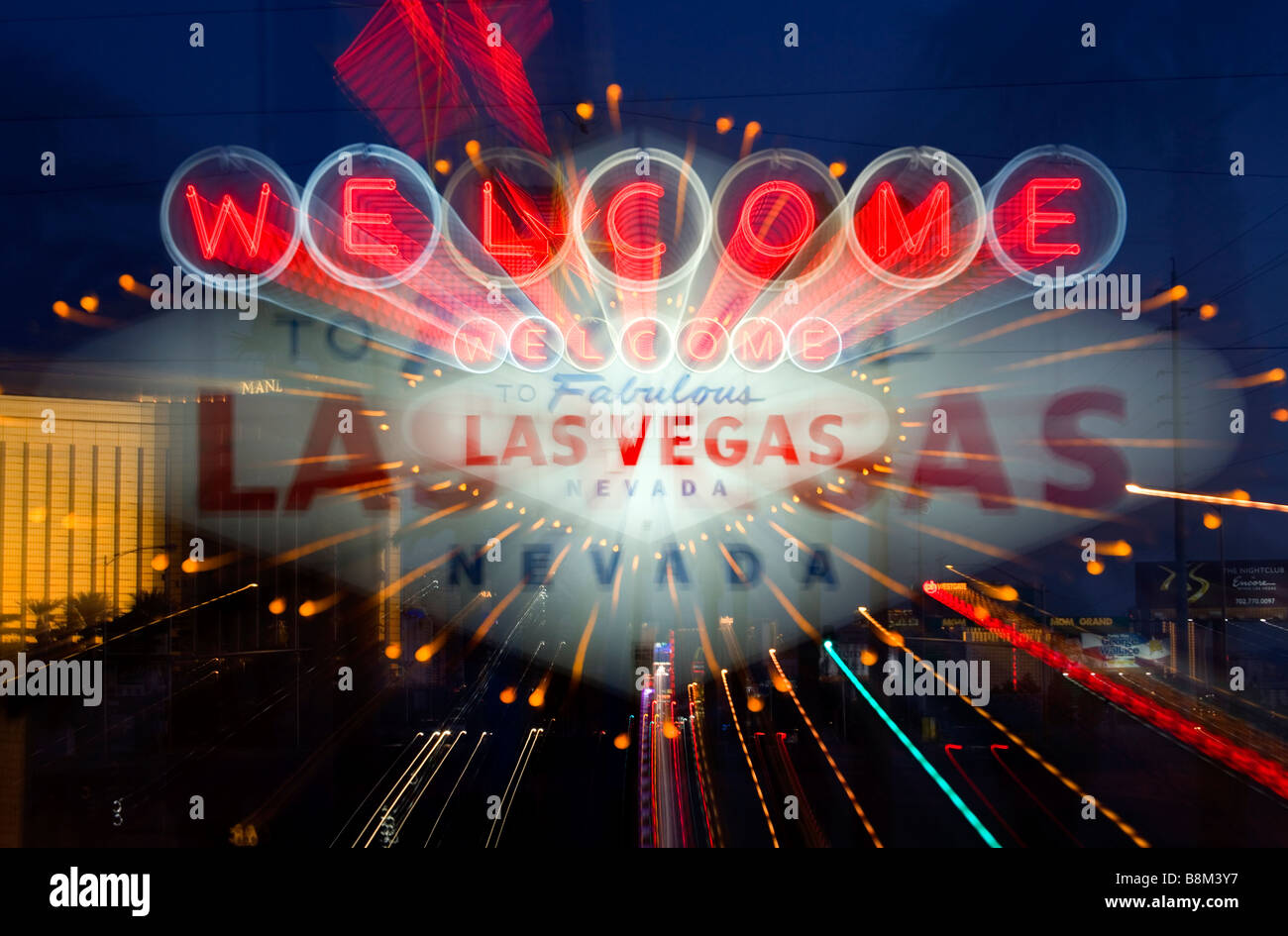 Welcome to Las Vegas Sign on the Las Vegas strip, Nevada, USA Stock Photo