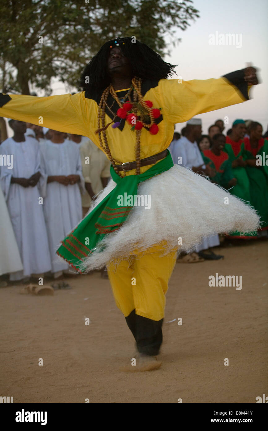 Dervish dance ceremony at Hamed Al Nil tomb Ommdurman Khartoum Sudan Stock Photo