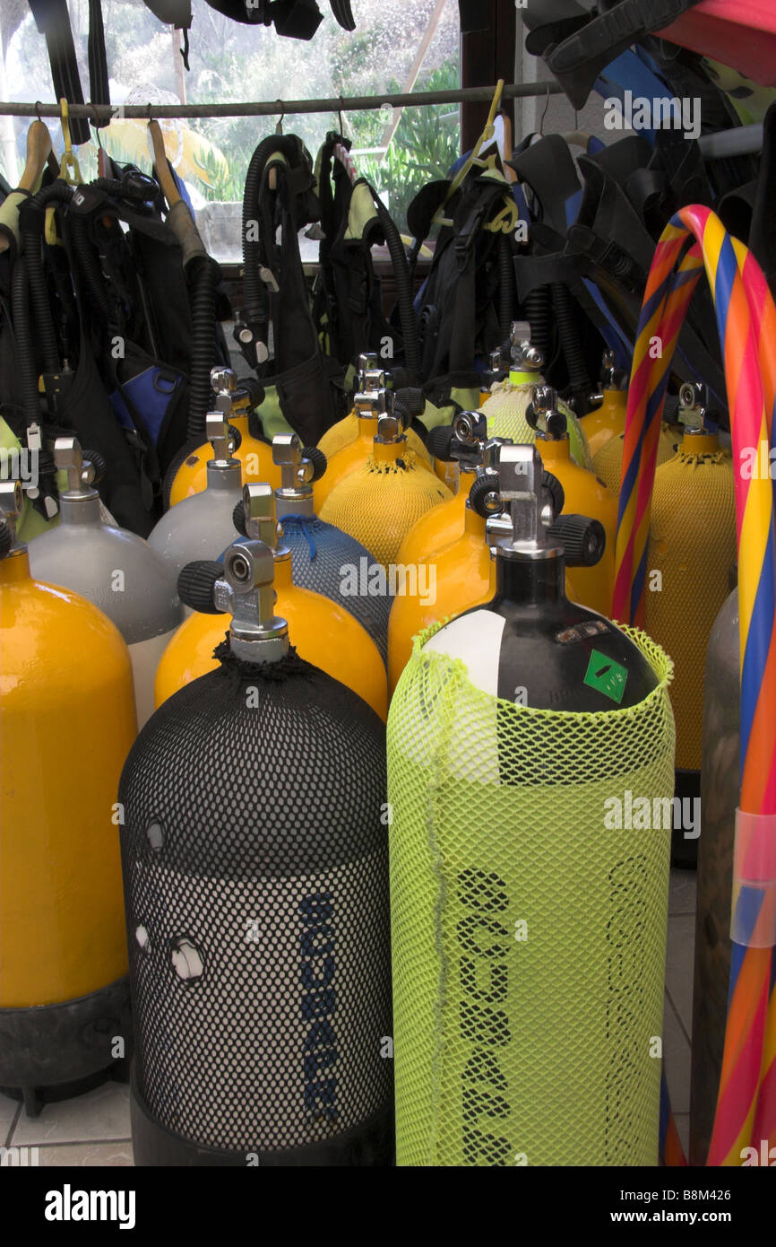 Dive School Equipment Stock Photo