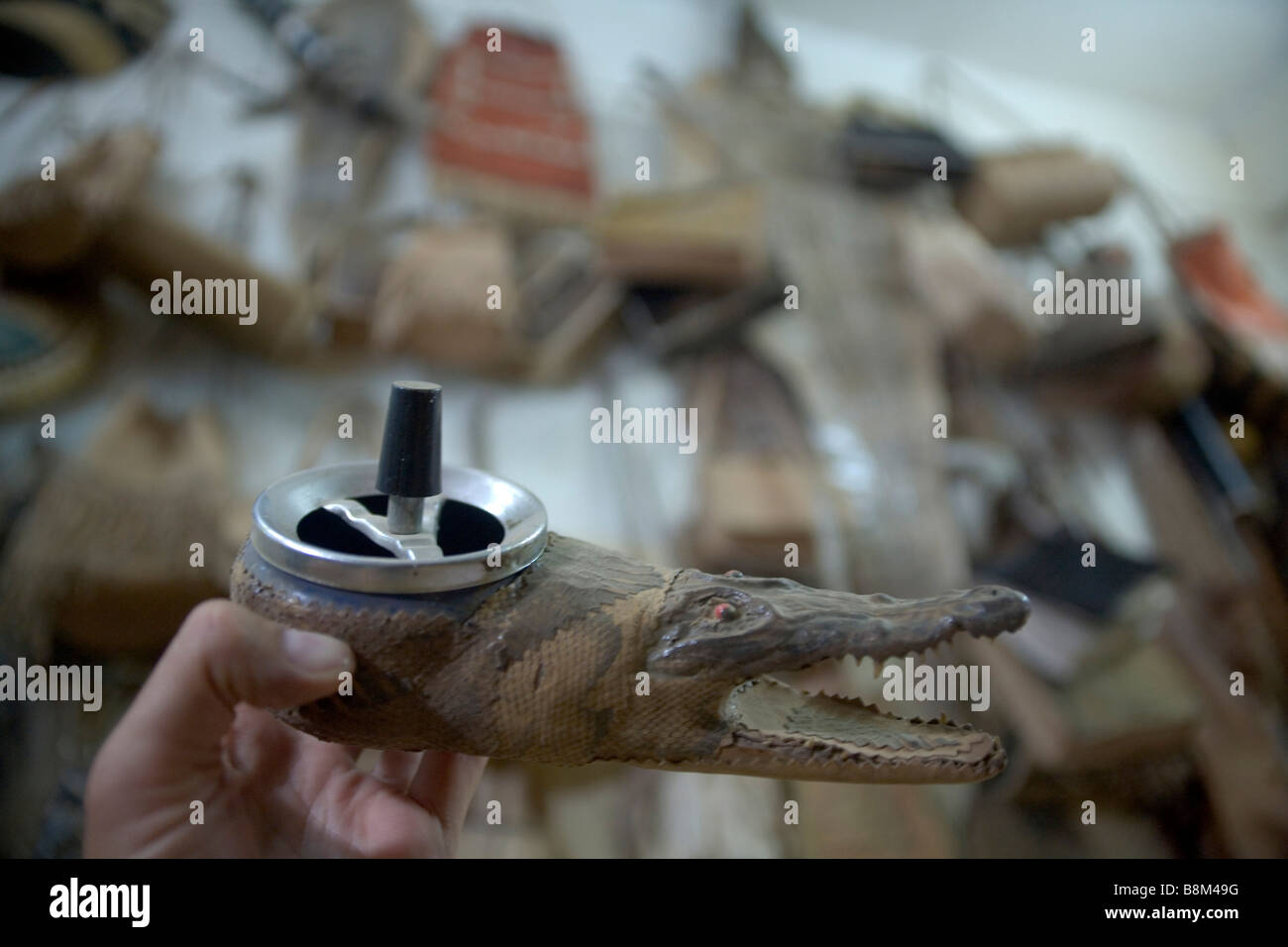 Ashtray made of crocodile head in the shop at Ommdurman, West Khartoum