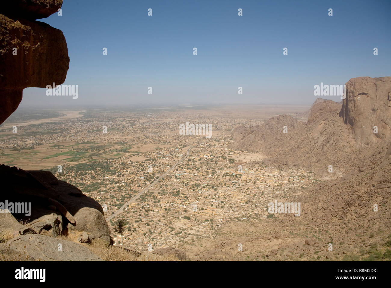 View from Taka Mountains on Khatmya village near Kassala at Erythrean border in Sudan Stock Photo