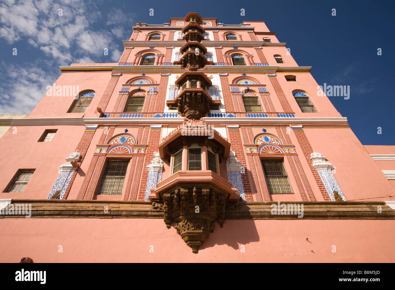 India Tamil Nadu Thanjavur Royal Palace tall newly constructed building in palace grounds Stock Photo