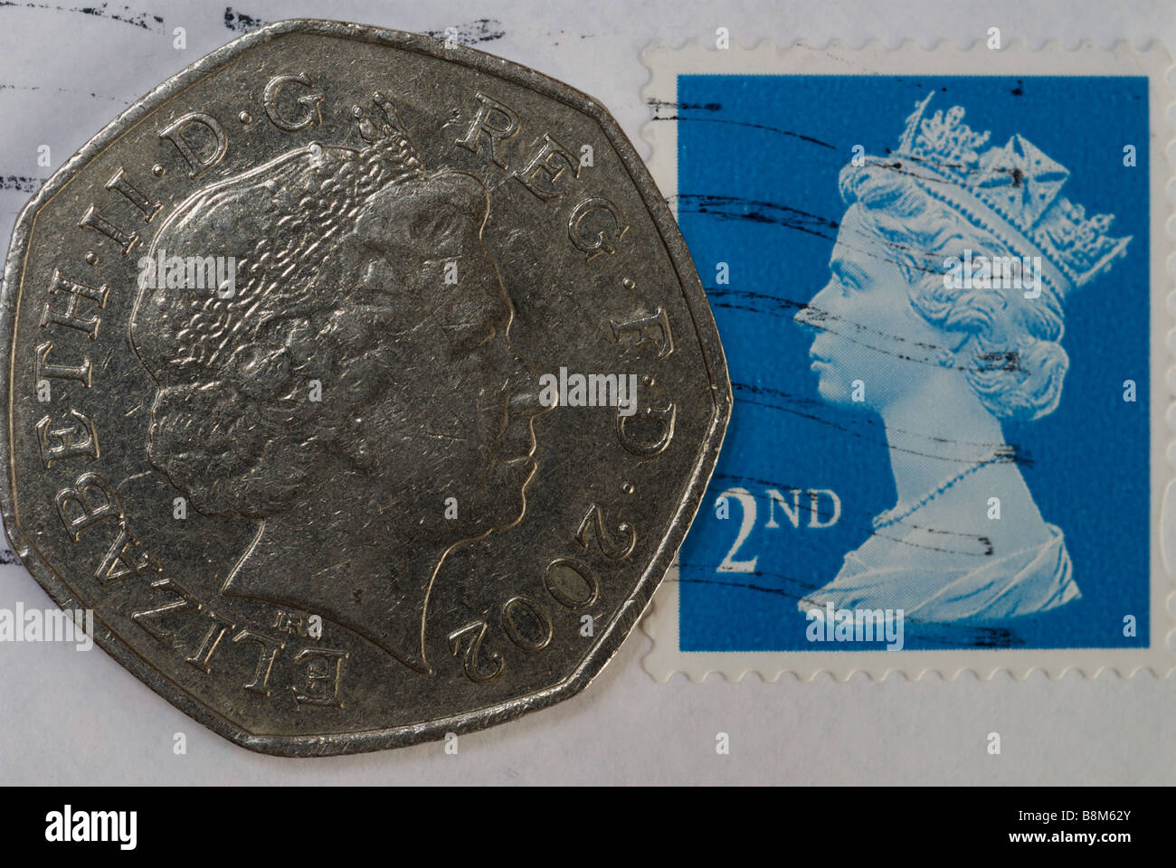 Second class British poastage stamp Stock Photo Alamy