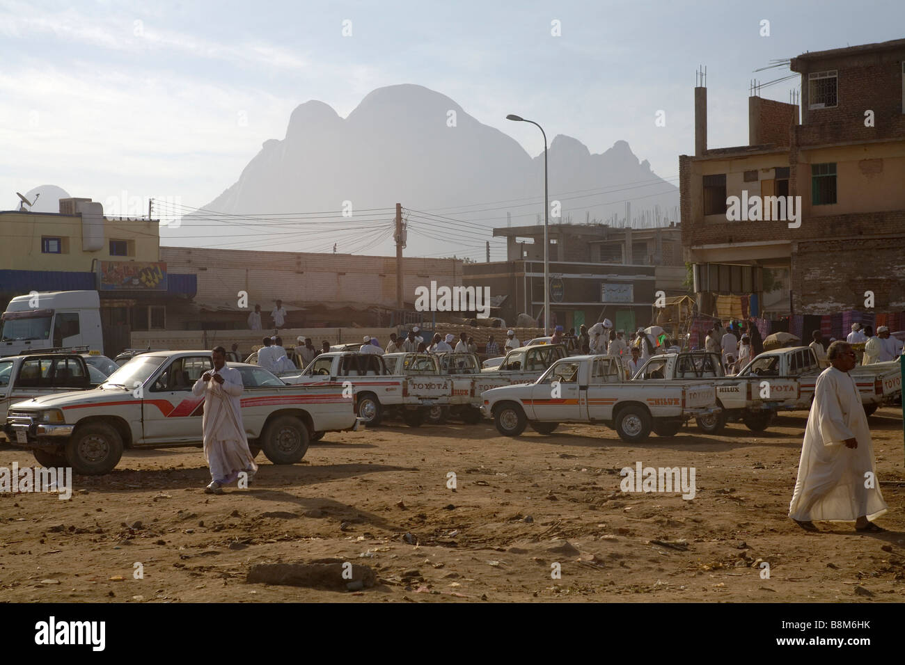 Rashaida nomad cars at the maret in Kassala at Erythrean border in Sudan Stock Photo