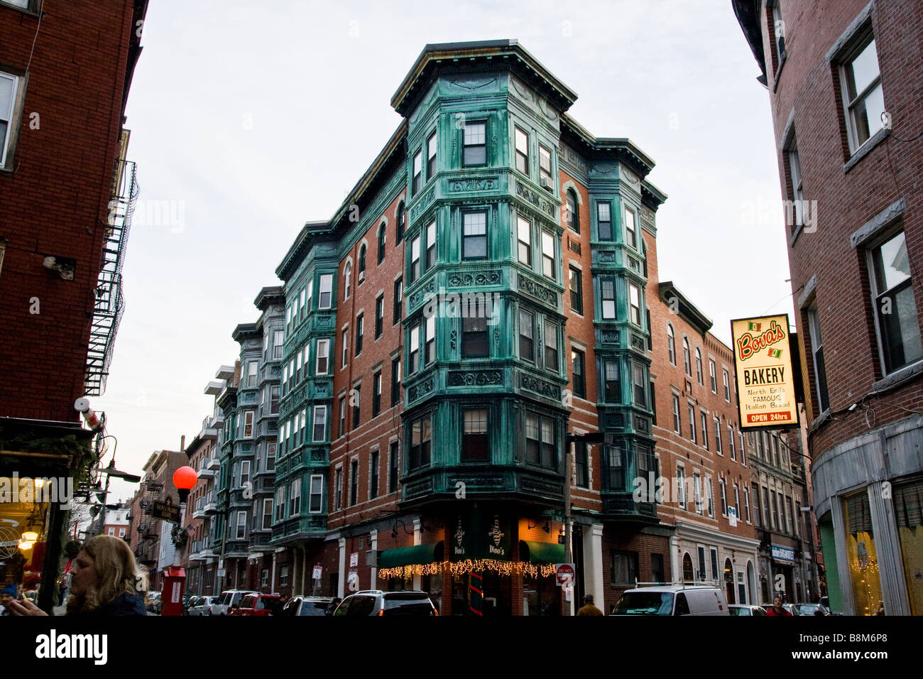 Old apartment building North End of Boston, MA USA Stock Photo