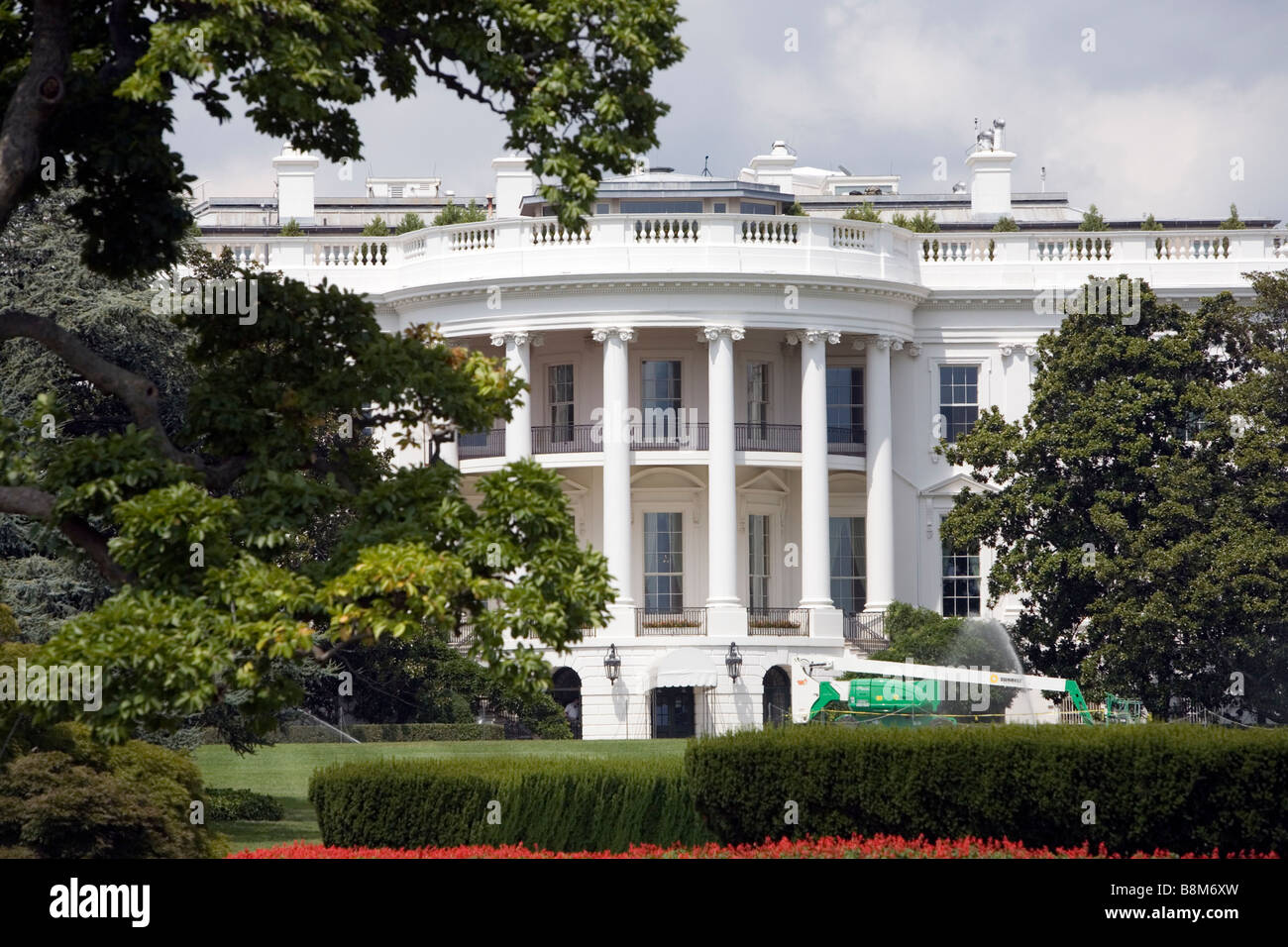 A view of the White House in Washington DC. Stock Photo