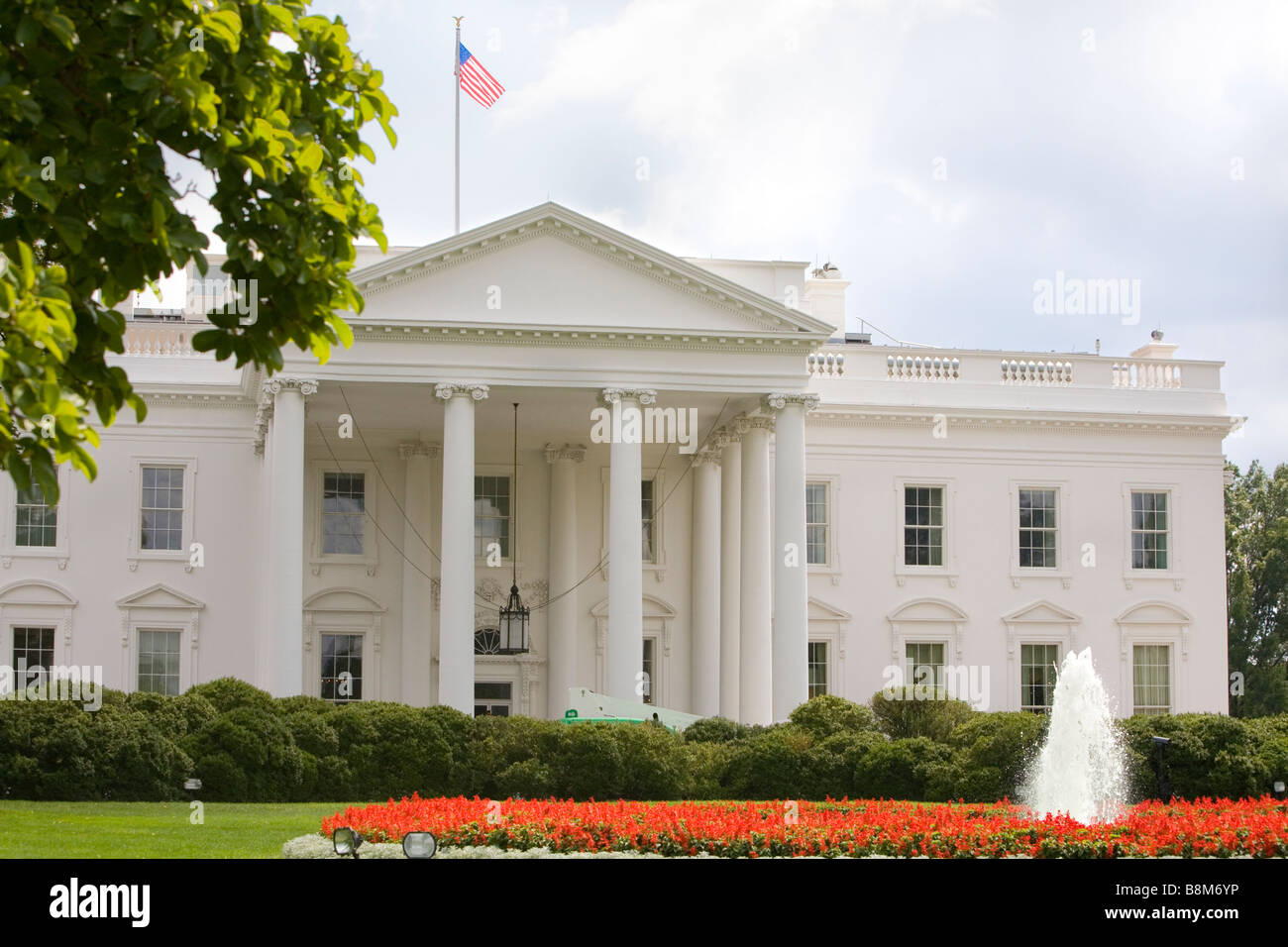 A view of the White House in Washington DC. Stock Photo