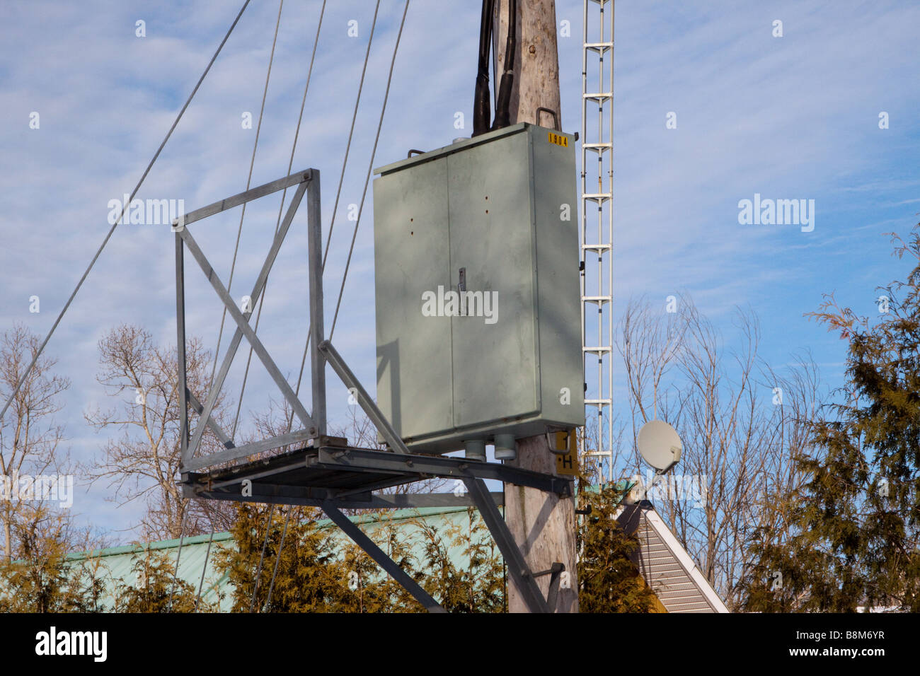 Phone line distribution box in residential sector Stock Photo Alamy