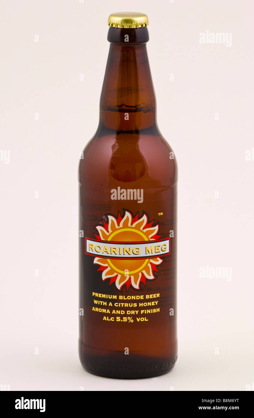 Bottle of Roaring Meg beer brewed at Springhead Brewery Old Great North