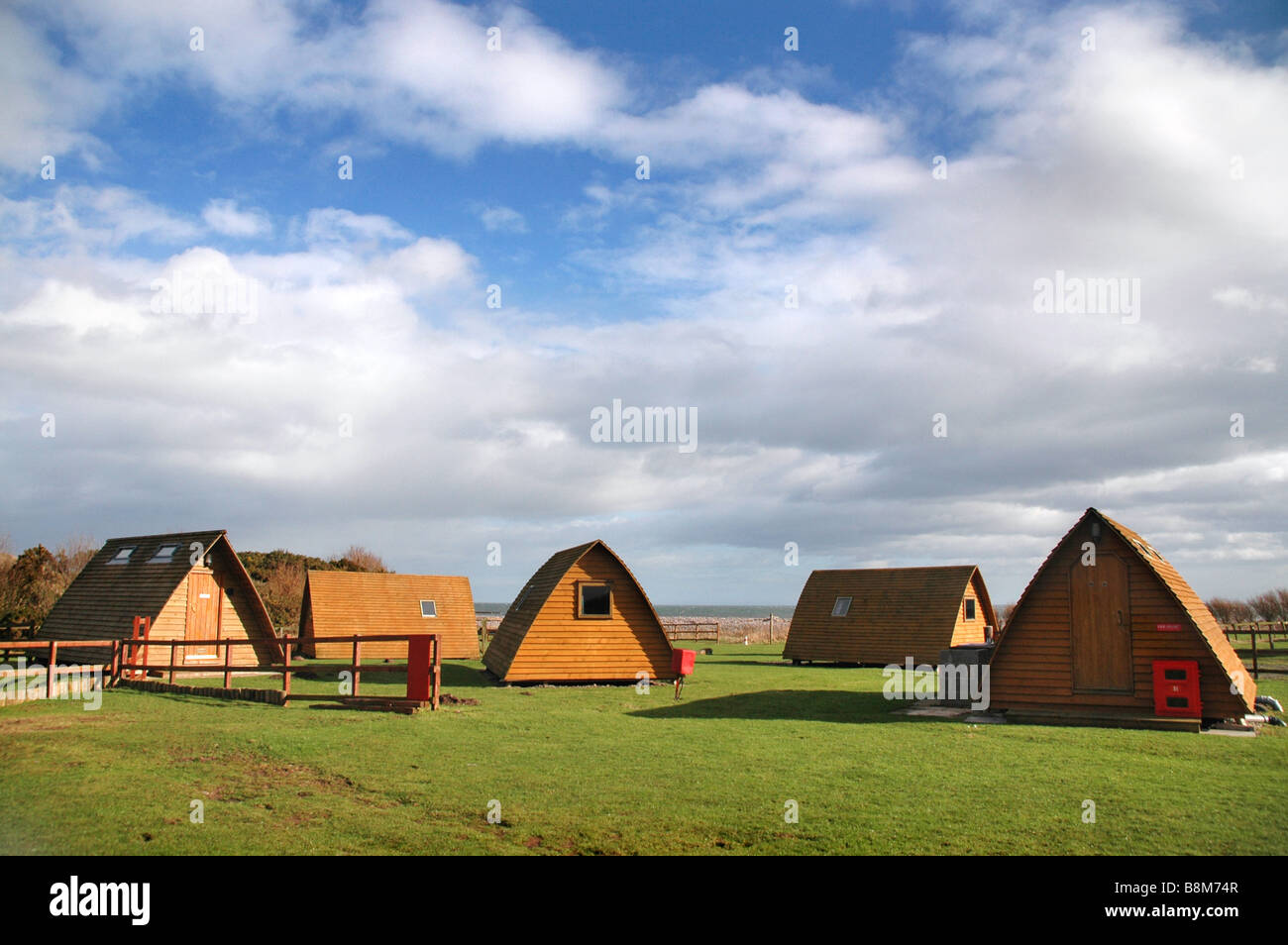 Wigwam holiday huts in N.E. Scotland. Stock Photo