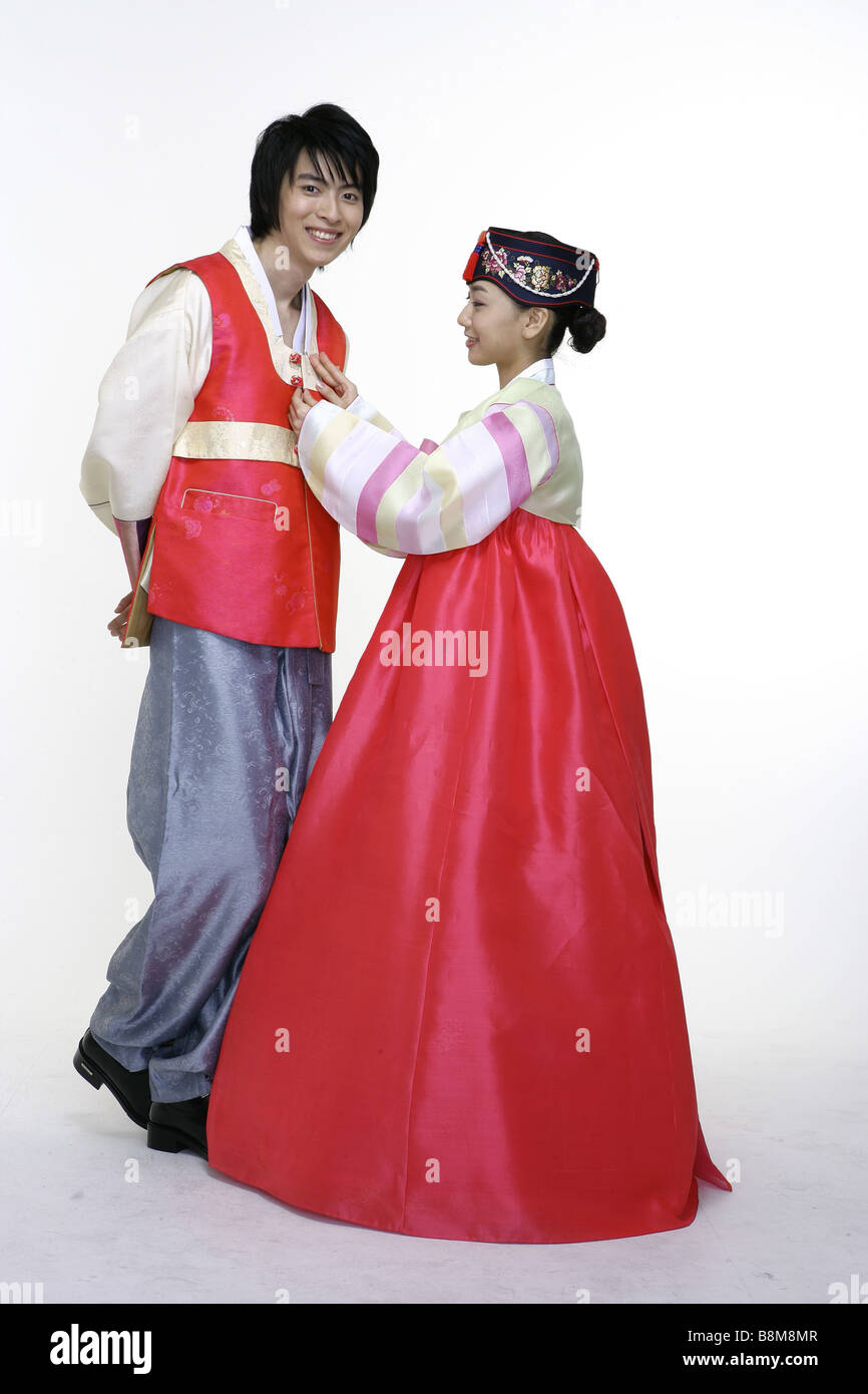 Couple korean traditional clothing hi-res stock photography