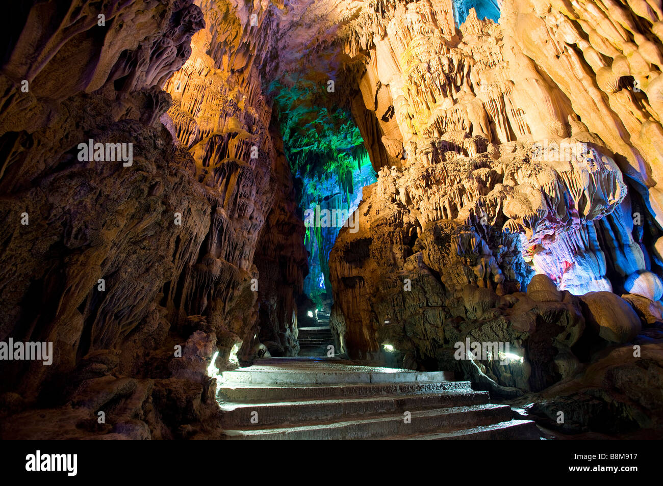 Reed Flute Cave in Guilin Guangxi Province China Stock Photo Alamy