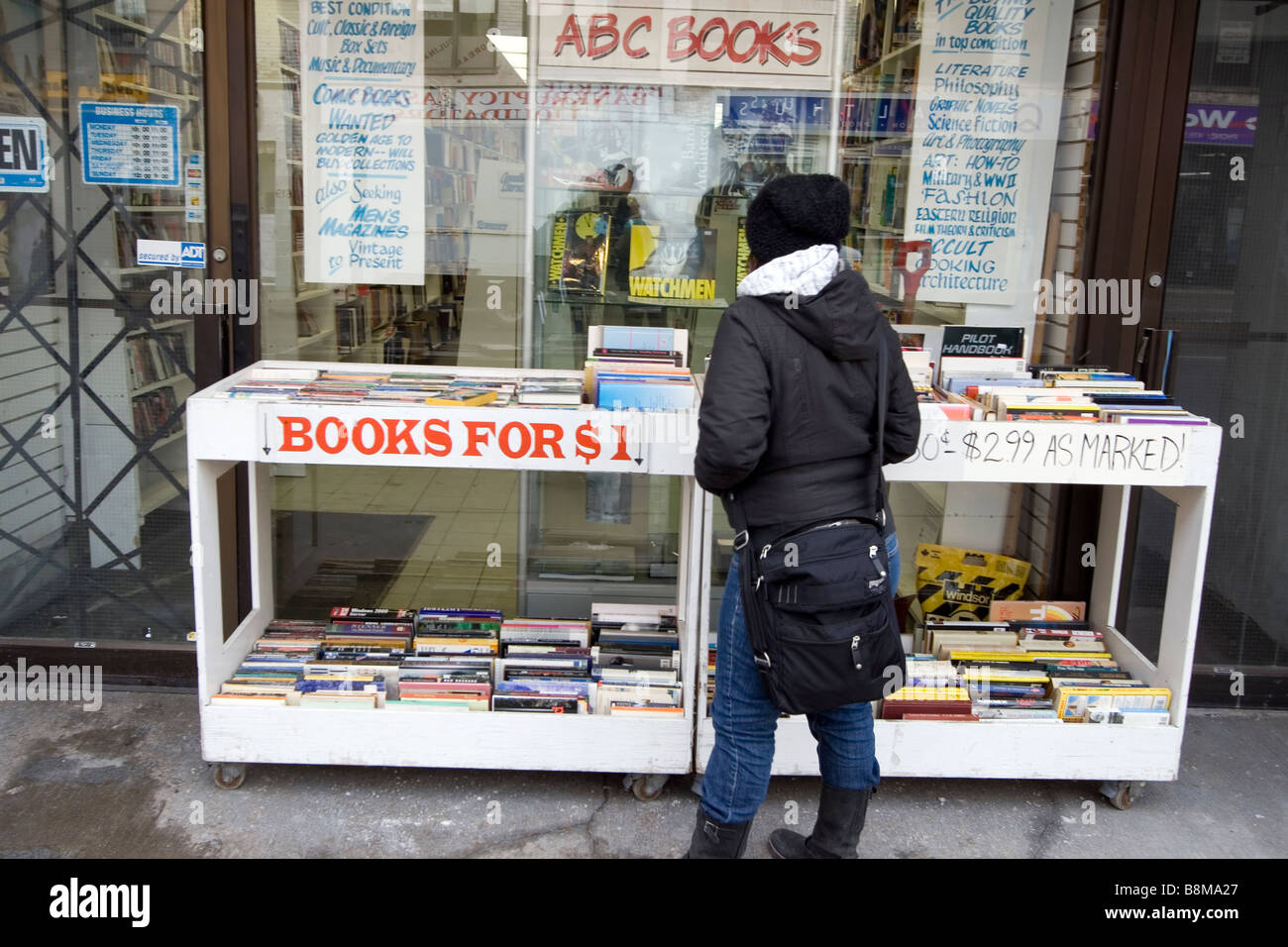 Sale Books for 1 dollar Toronto Canada Stock Photo