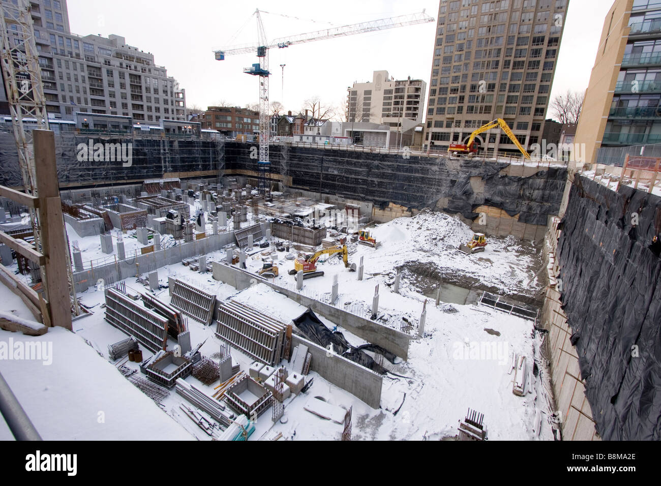 building construction site Toronto Canada Stock Photo