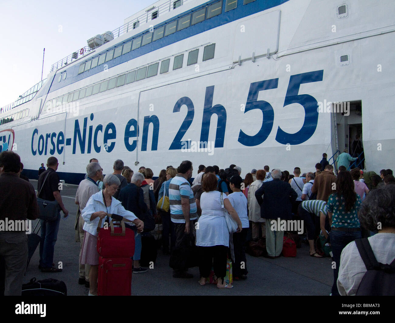 Boarding the Ferry from Nice to Corsica. Nice, France Stock Photo Alamy