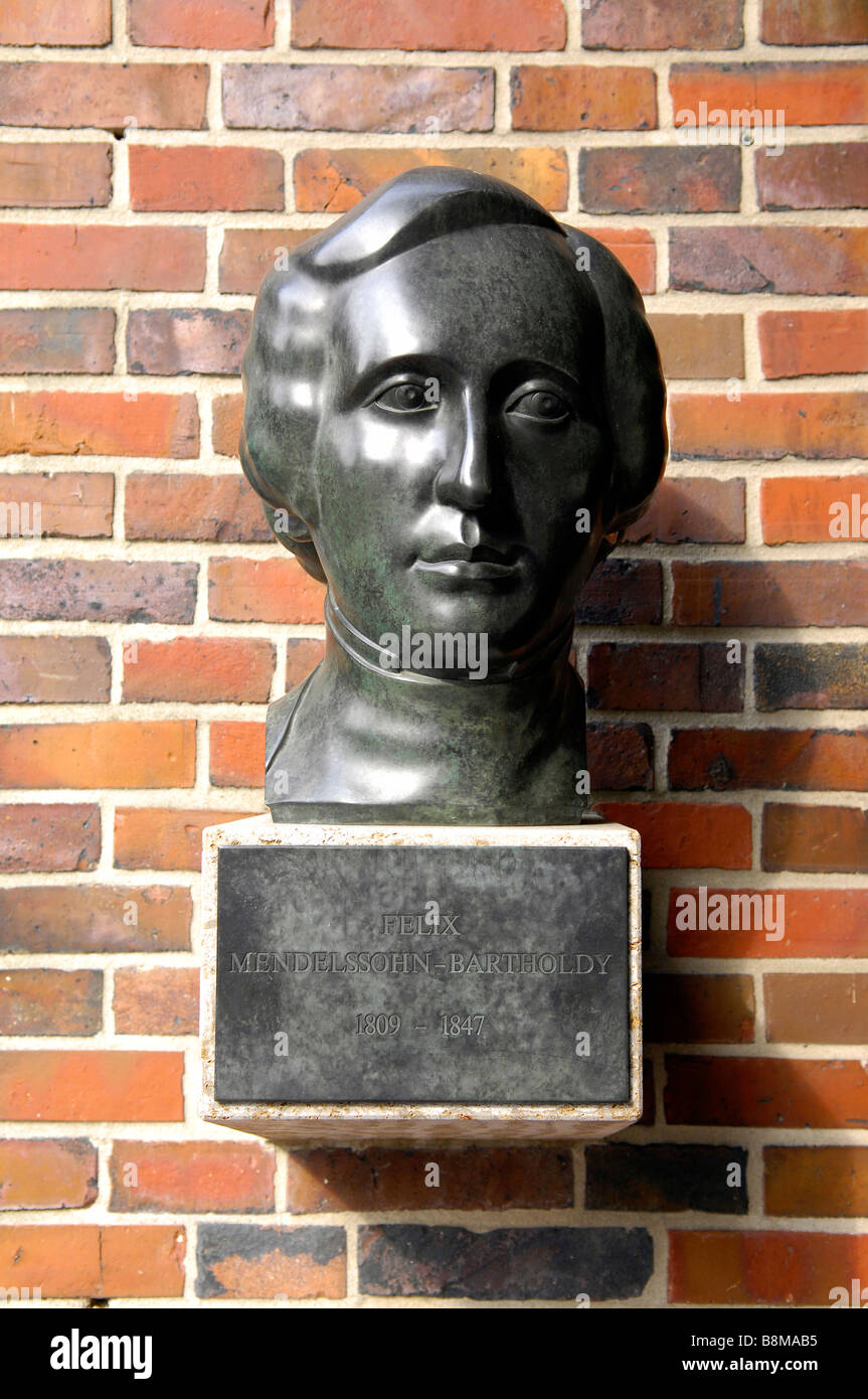 Felix Mendelssohn Bartholdy German composer  Dusseldorf bust musician Stock Photo