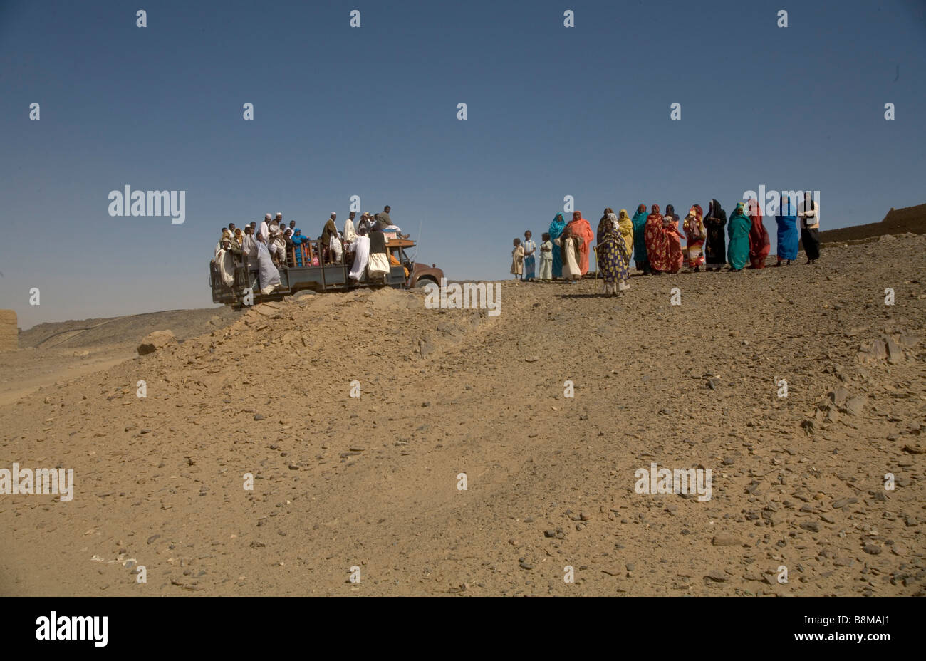 Wedding guest at the 4th Nile River catharact region Nubia Sudan Stock Photo