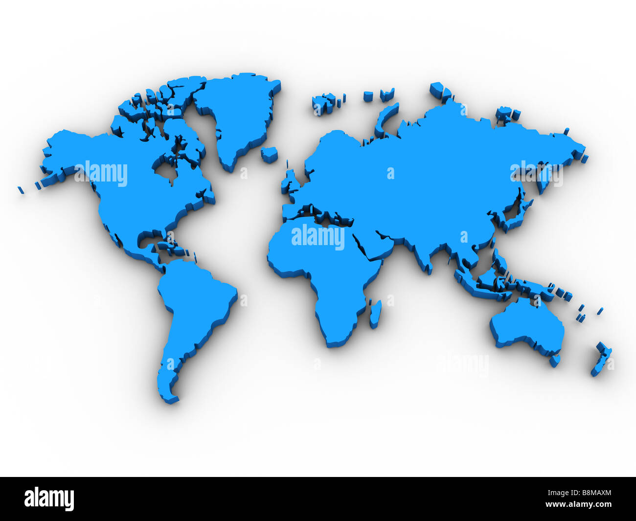 3D World Map Stock Photo