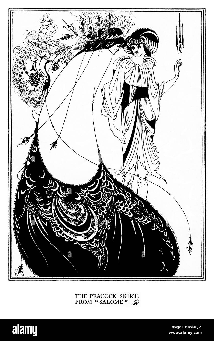 Aubrey Beardsley Salome The Peacock Skirt illustration from the play by  Oscar Wilde first published in 1892 Stock Photo - Alamy