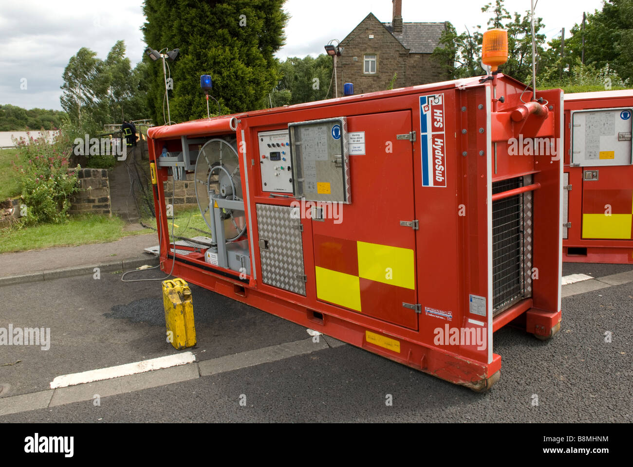 Hydrosub High Volume Pump for use by Fire & Rescue Service in flooding incidents for pumping flood water Stock Photo