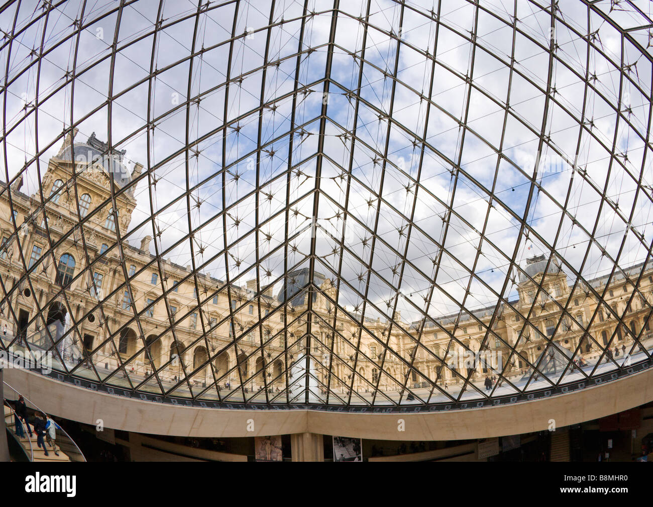 Interior of Pyramide Musee du Louvre Museum Paris France Europe EU Stock Photo