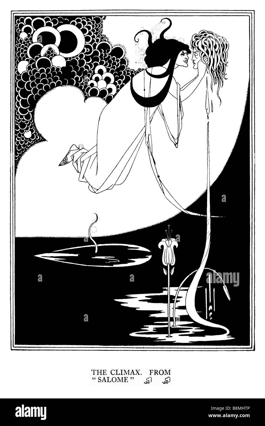 Aubrey Beardsley Salome The Climax enraptured by the head of John the Baptist from the play by Oscar Wilde Stock Photo