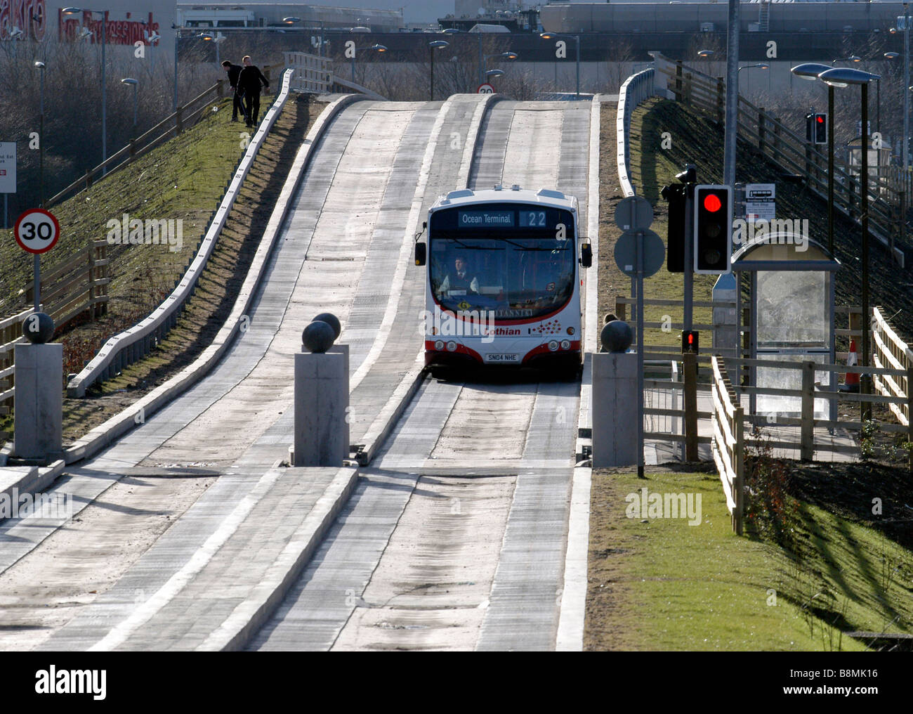 Double bus lane in Edinburgh, Scotland, UK Stock Photo Alamy