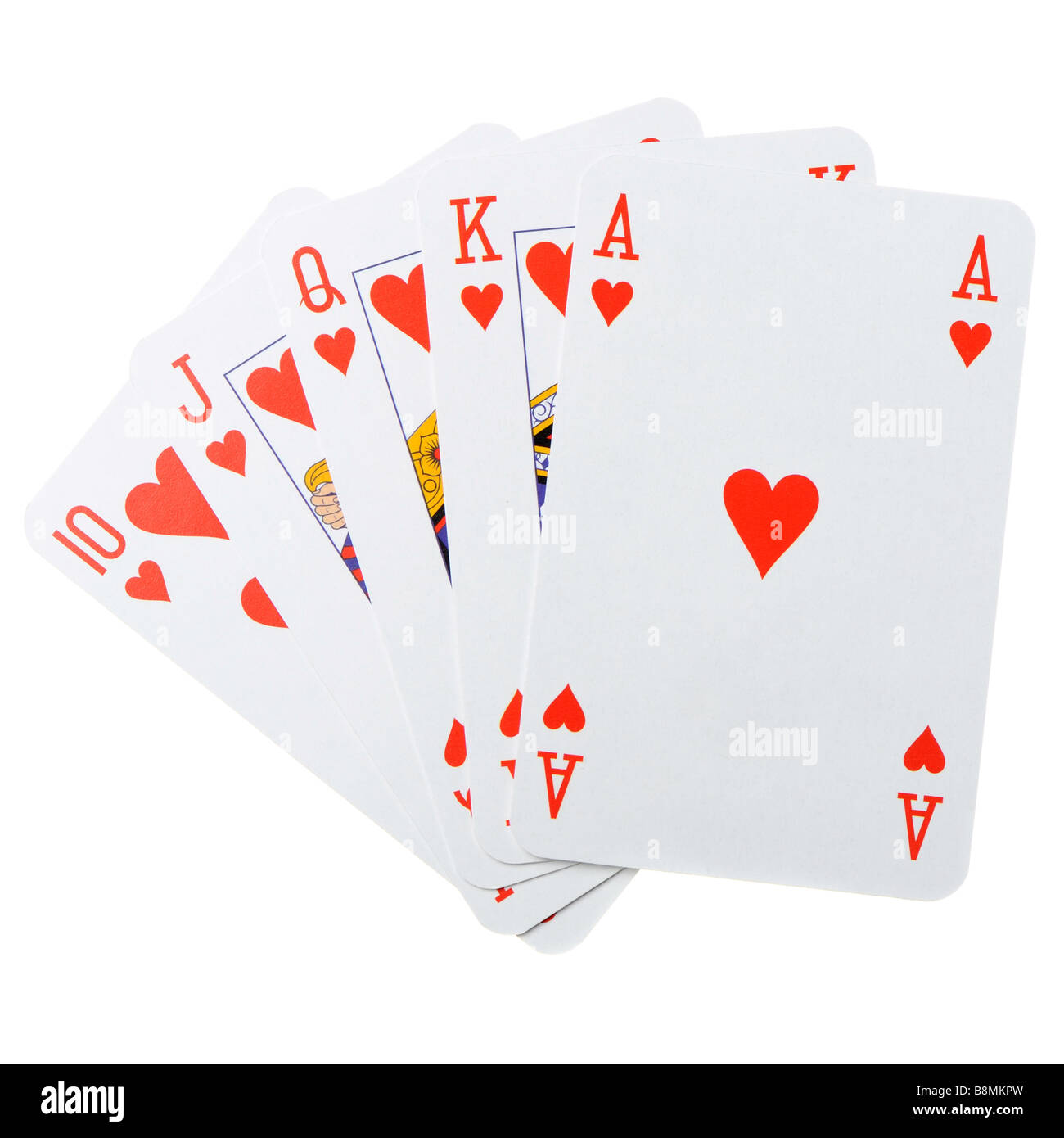 Playing cards on a white background Poker cards Stock Photo - Alamy