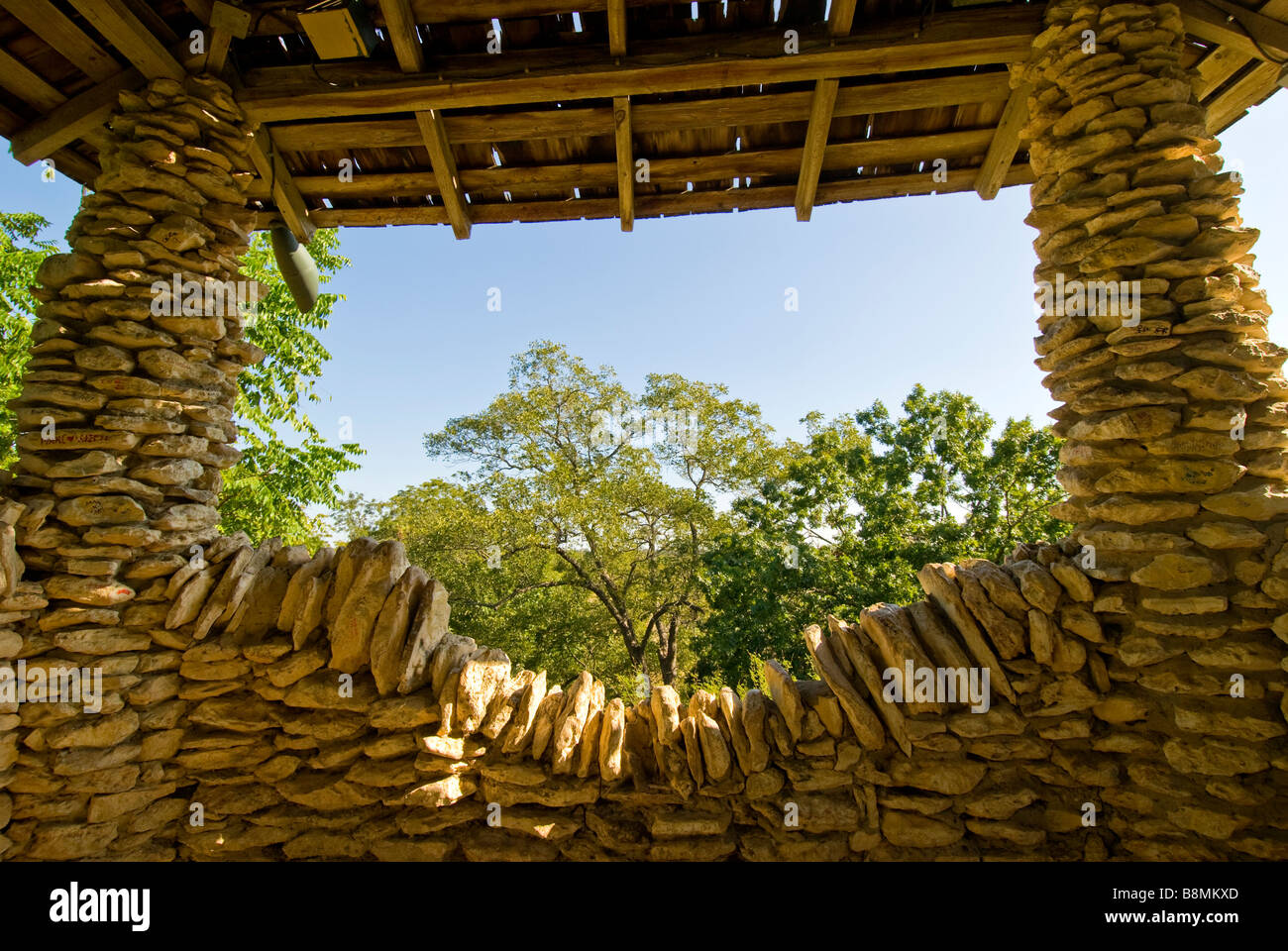 Interior Stone pagoda Japanese Tea Gardens San Antonio tx Texas Stock Photo