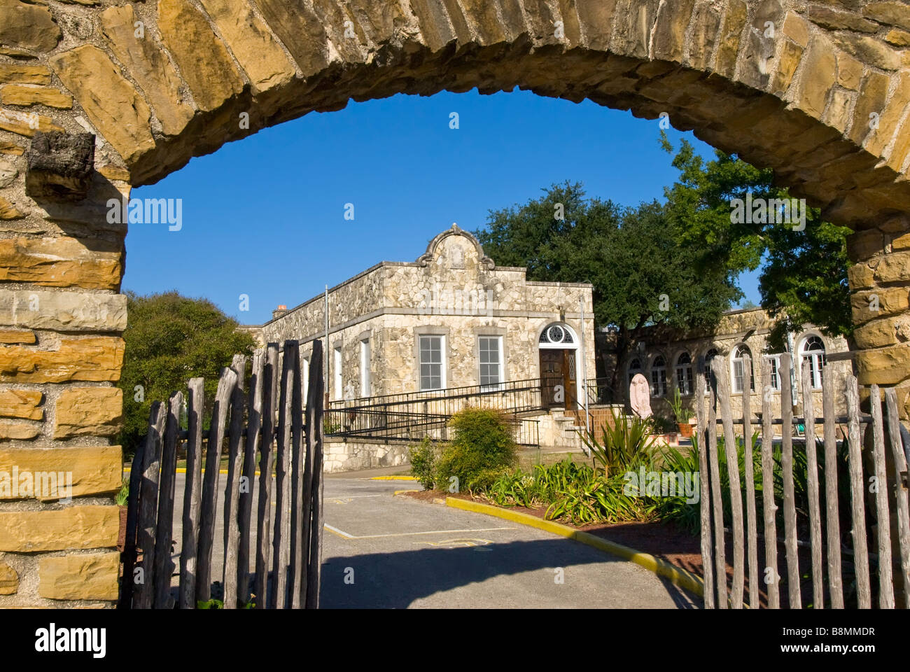 Mission San José y San Miguel de Aguayo San Antonio Texas tx tourist attraction national landmark spanish colonial architecture Stock Photo