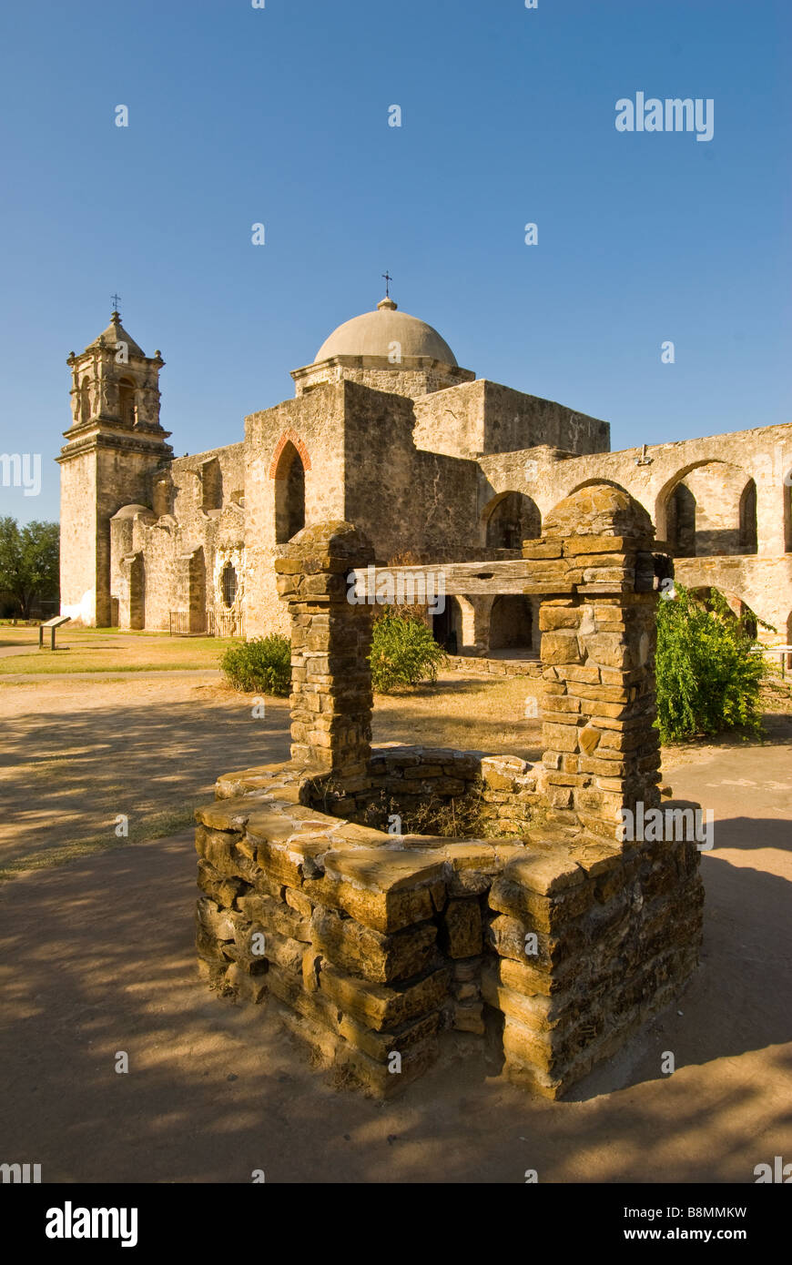 Mission San José San Antonio Texas tx tourist attraction national state landmark spanish colonial architecture building Stock Photo
