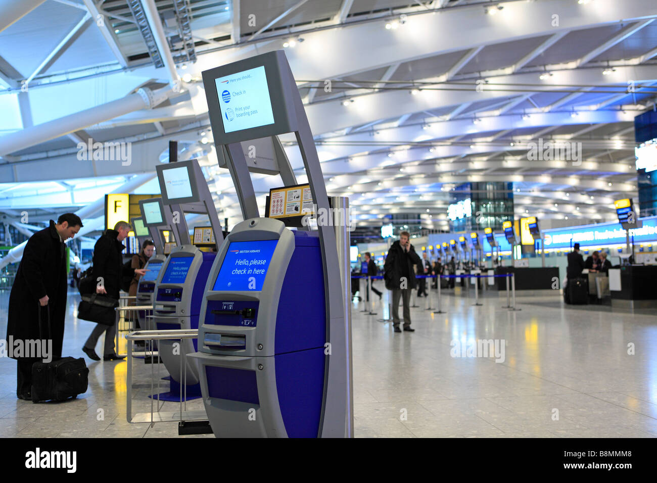united kingdom west london heathrow airport terminal five the departures hall Stock Photo