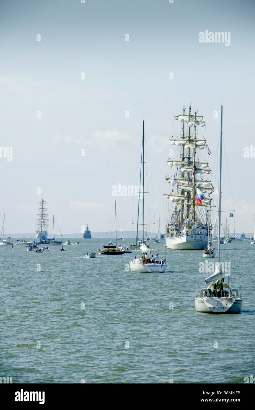 Tall Ships' Races Baltic 2003 Turku. Parade of sails, Nadezhda Russia For editorial use only. Stock Photo