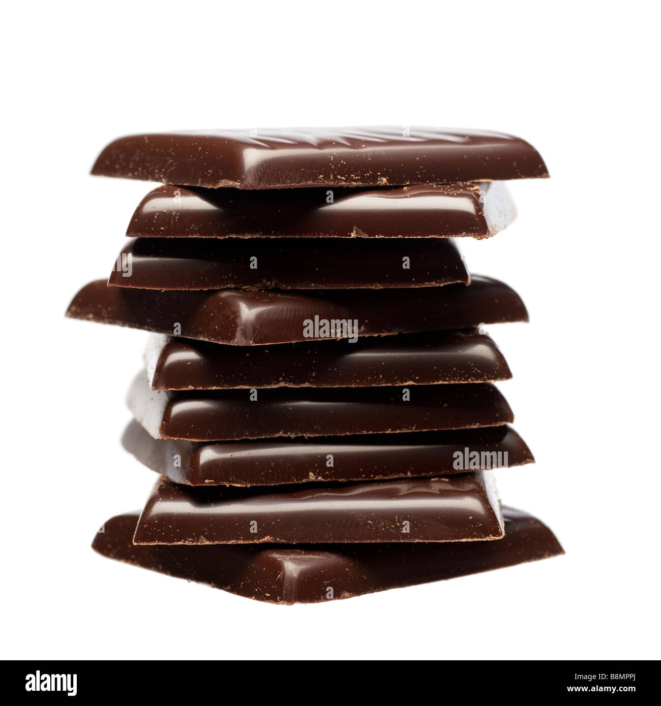 Stack of after eight dinner dark chocolate mints closeup cutout Stock Photo