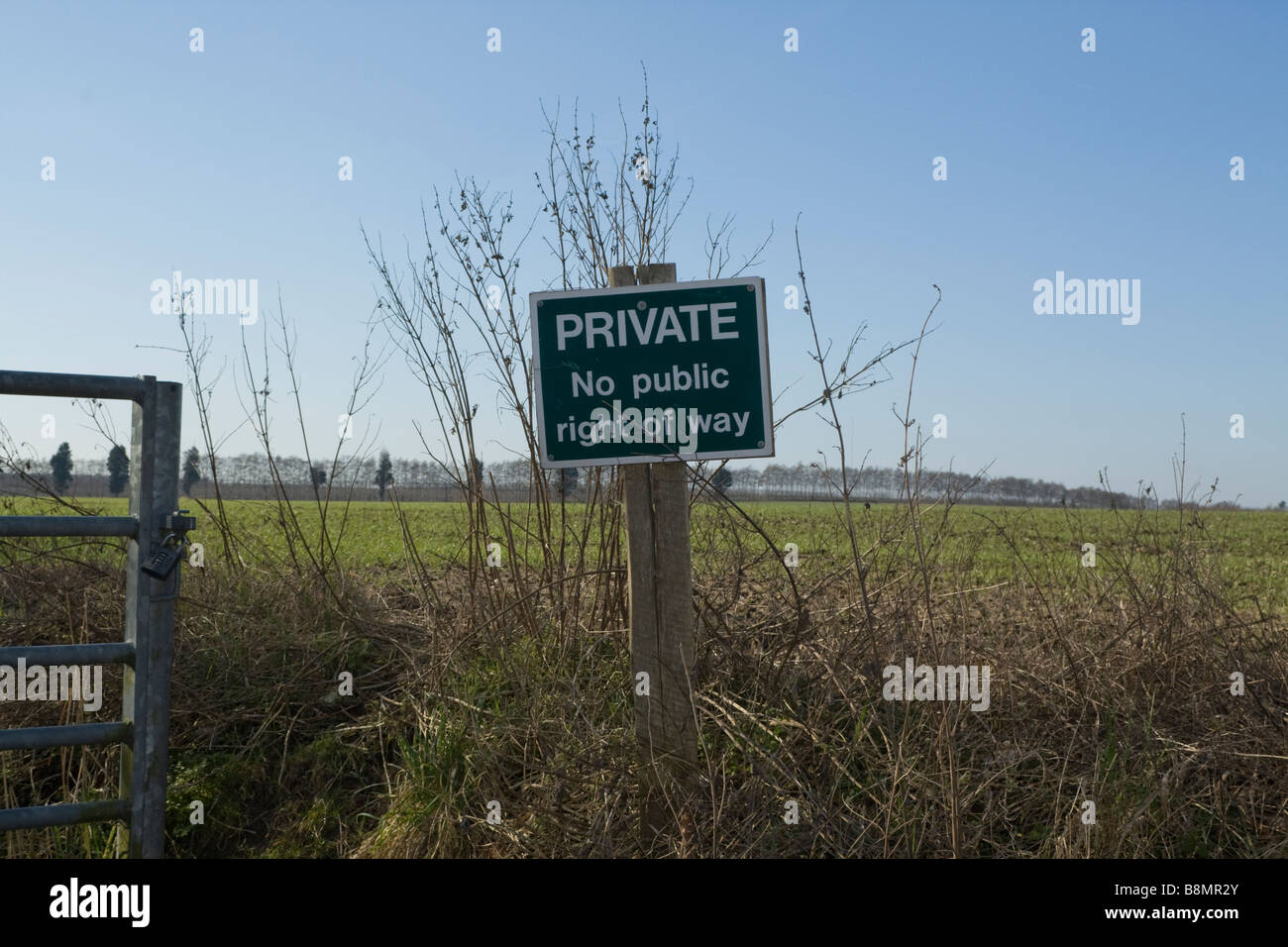 private farm road sign Stock Photo