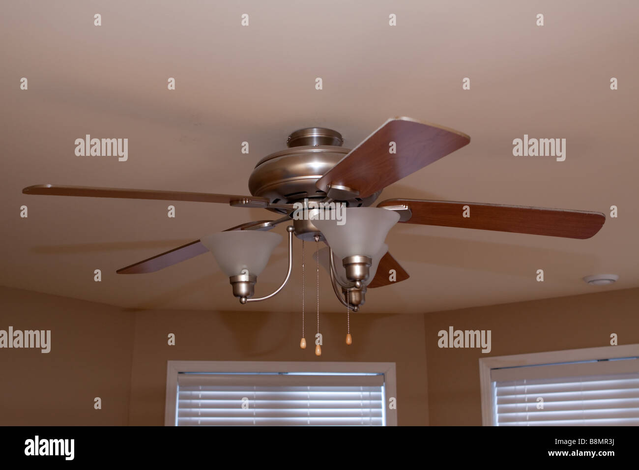 bedroom ceiling fan Stock Photo