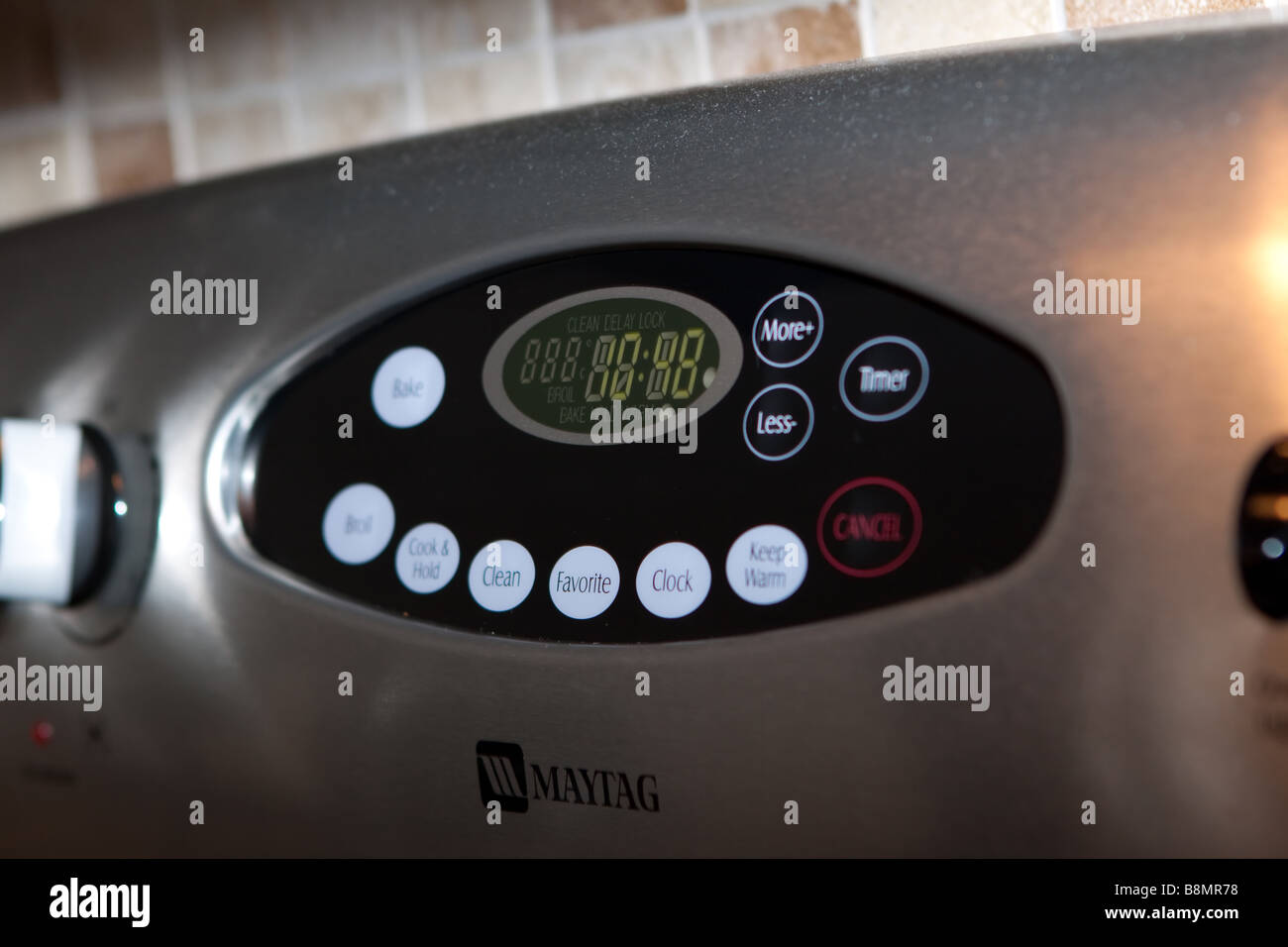 Digital oven controls Stock Photo