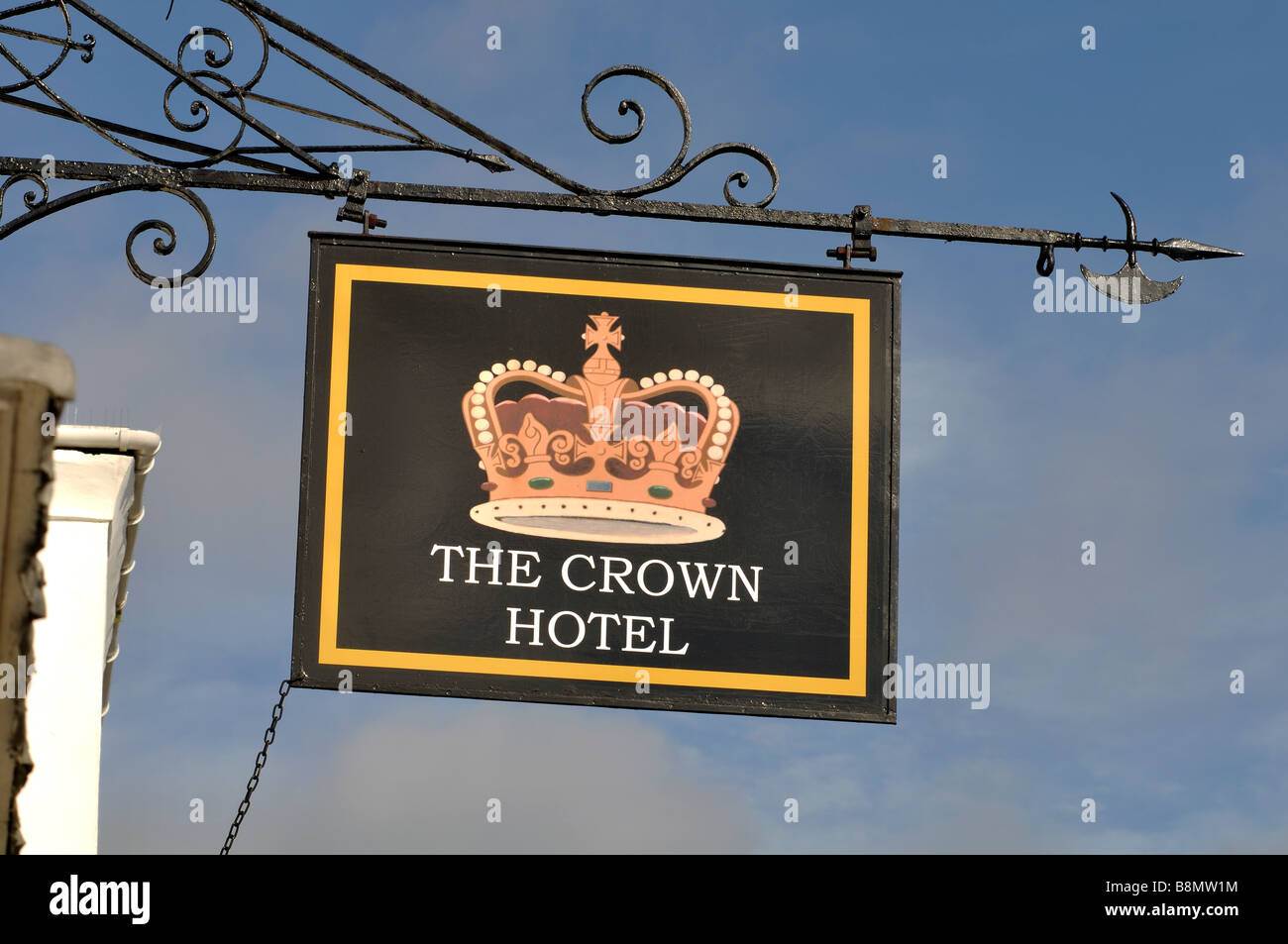 The Crown Hotel sign, Brackley, Northamptonshire, England, UK Stock