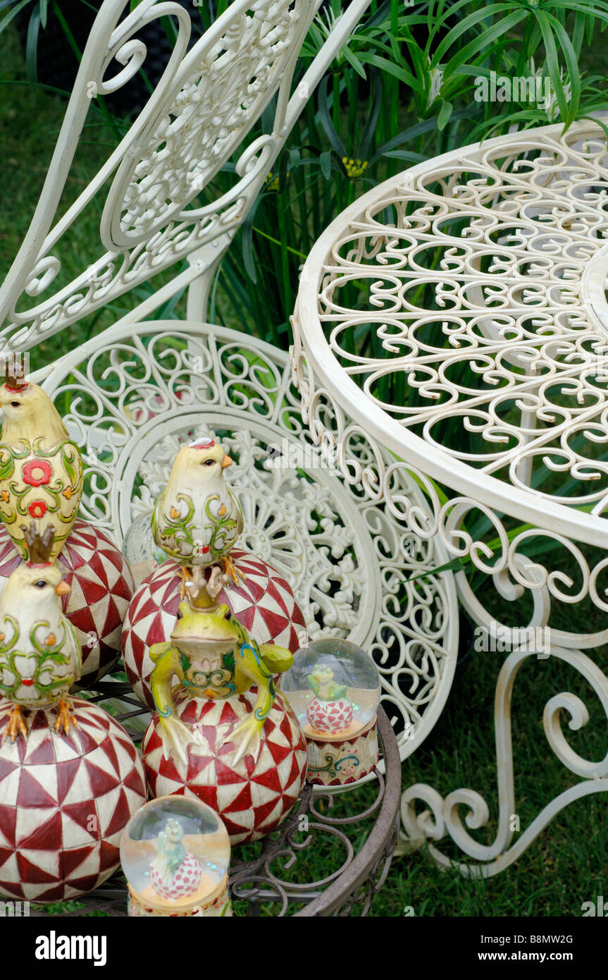 garden furniture made of metal Stock Photo Alamy